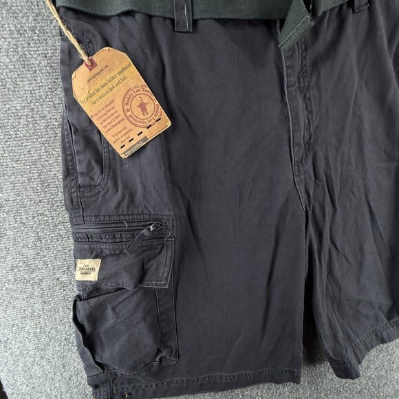 NWT Lee Dungaree Cargo Shorts Navy Blue Belted Pockets Size 38 Cotton Adult Men - Picture 2 of 16